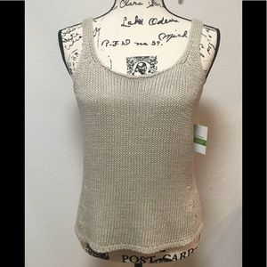 New Gap knitted stretch linen tank